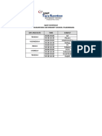 Quiz Schedule Tiara Nusantara Secondary School Palembang: Day and Date Time Subject