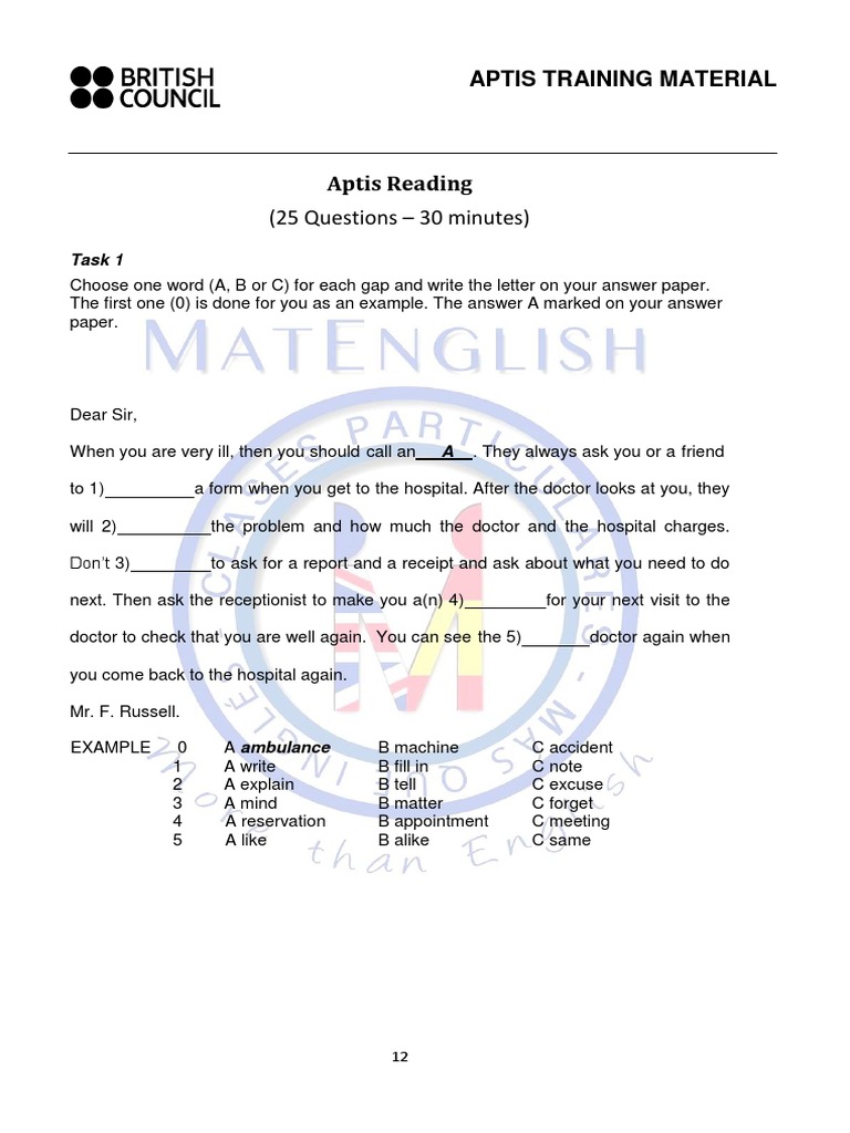 Aptis Training Material Overview | PDF | Nature