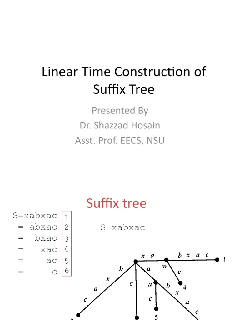 Linear Time Suffix Tree Construction | PDF | Time Complexity | String ...