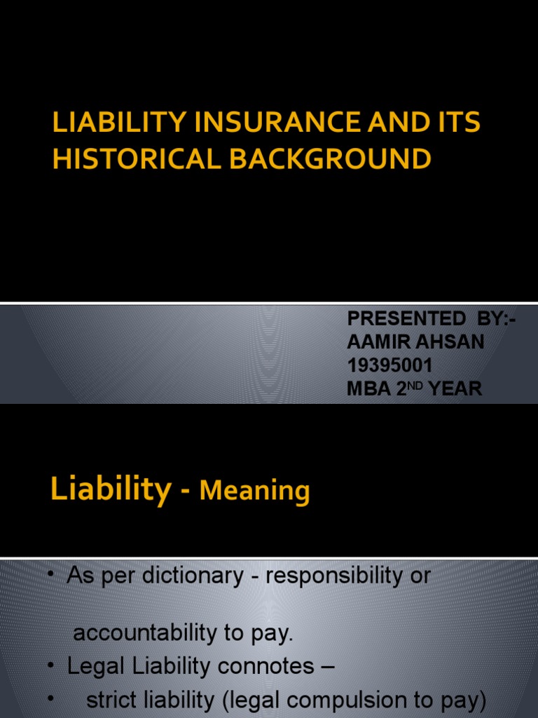 Liability Insurance Overview by Aamir Ahsan | PDF | Liability Insurance ...
