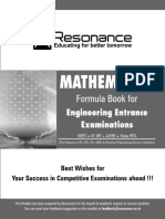 Resonance Maths Formula Book for Competitve Exams