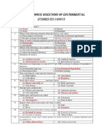 Multiple Choice Questions on Environmental Studies