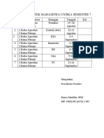 JADWAL PRAKTEK MAHASISWA UNISKA SEMESTER 7