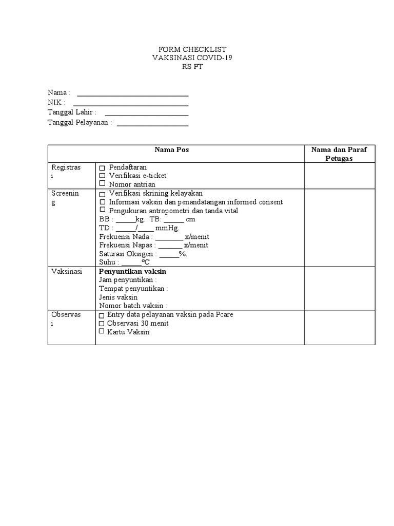 Form Checklist | PDF