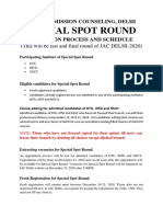 Special Spot Round Process and Schedule Revised