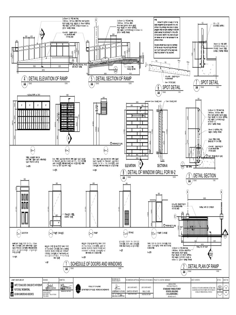 4 Detail Elevation of Ramp 5 Detail Section of Ramp 6 Spot Detail 7 ...