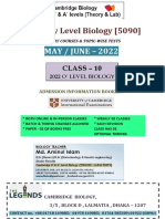CLASS 10 O Level Biology 2022 Admission INFO FORM AMINUL SIR Final