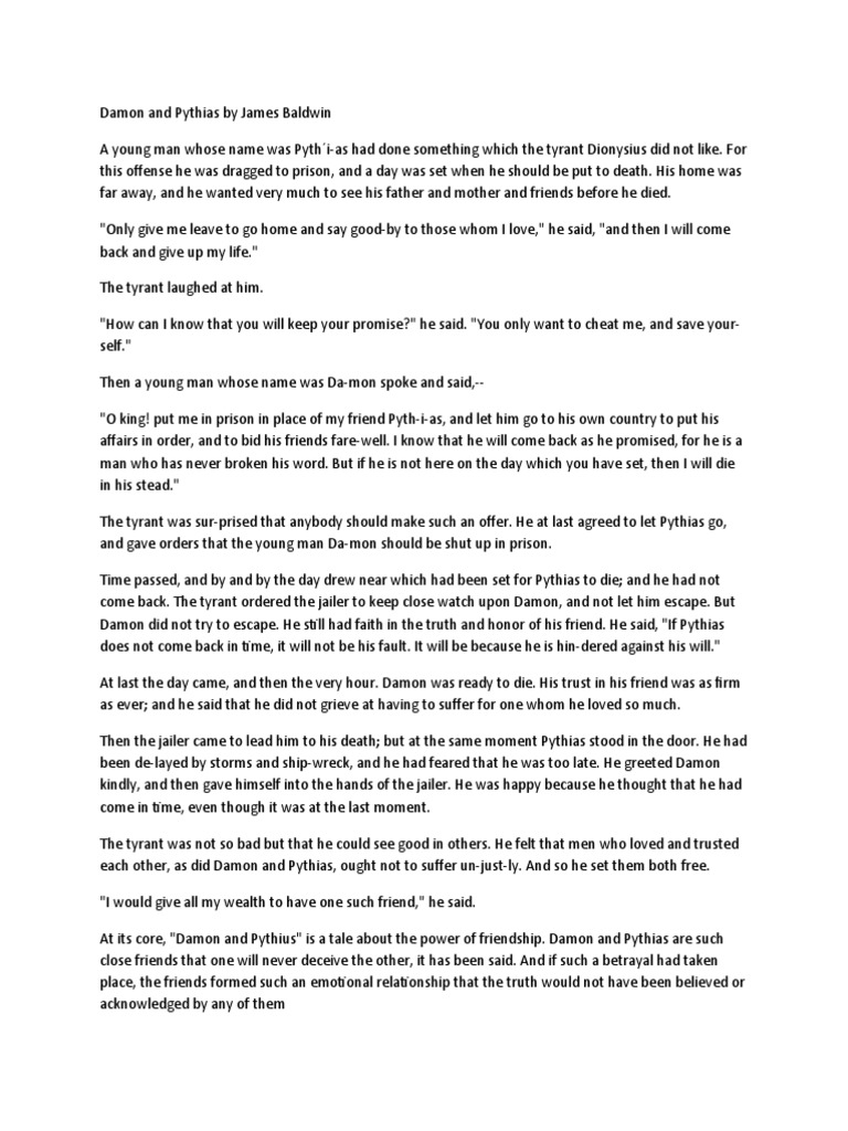 Damon and Pythias by James Baldwin PDF