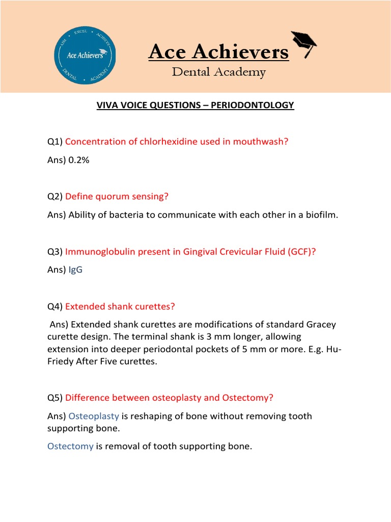 0253a5d506374Perio Viva Voice Questions PDF Periodontology Mouth