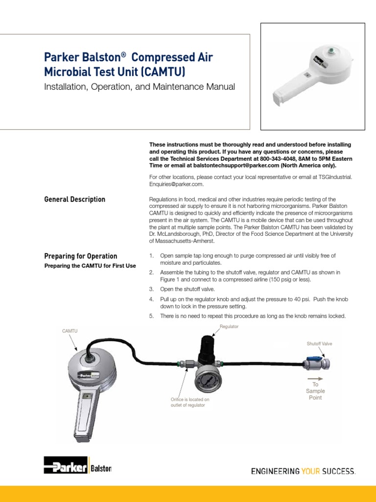 Parker Balston Compressed Air Microbial Test Unit (CAMTU ...
