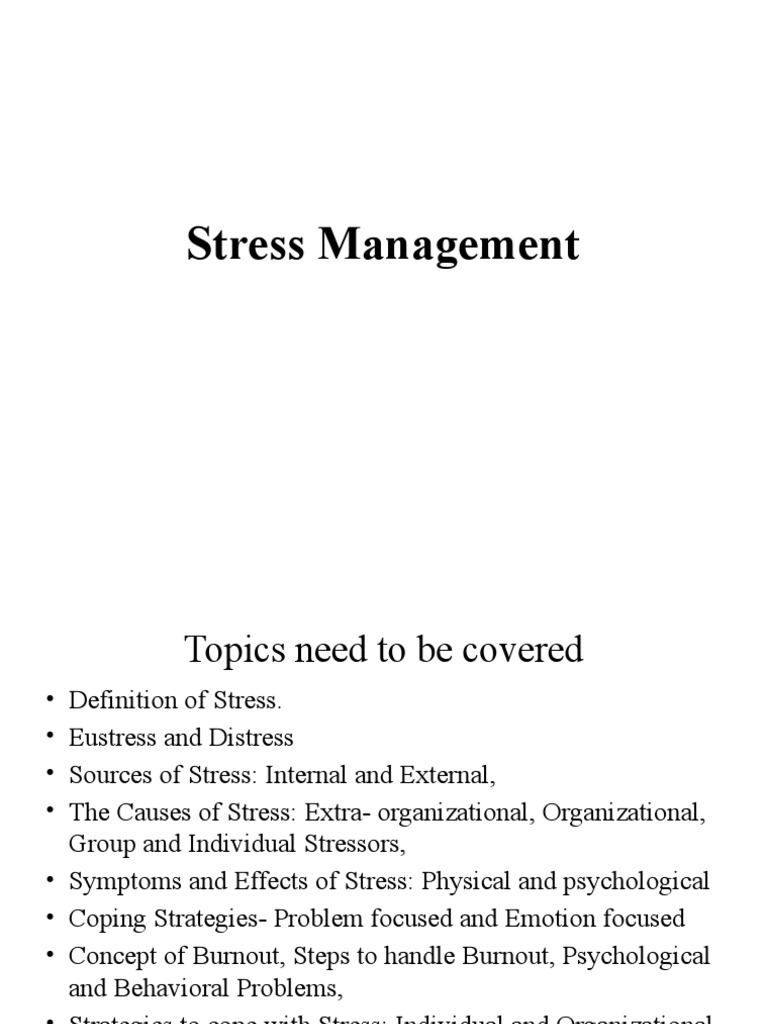 Comprehensive Guide to Stress Management | PDF | Stress (Biology ...