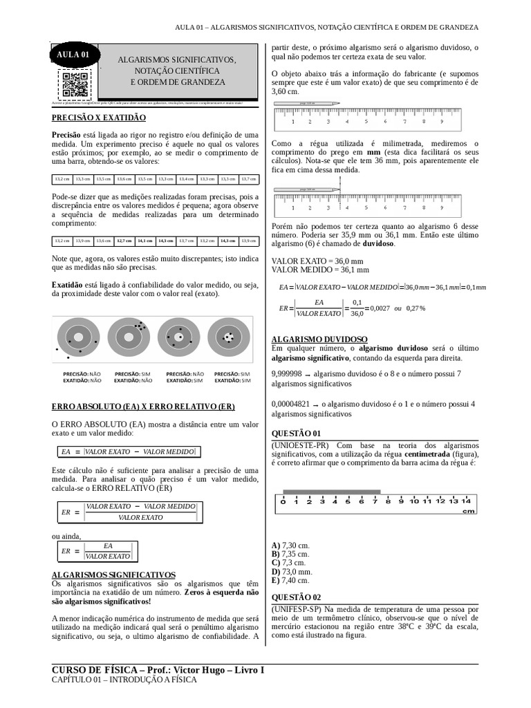 26/8/2012 – Medidas, algarismos significativos, notação científica