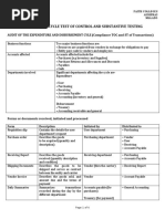 TOC and Substantive Test Cyle Expenditure and Disbursement Cycle