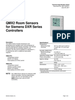 QMX2 Room Sensors For Siemens DXR Series Controllers: Technical Specification Sheet