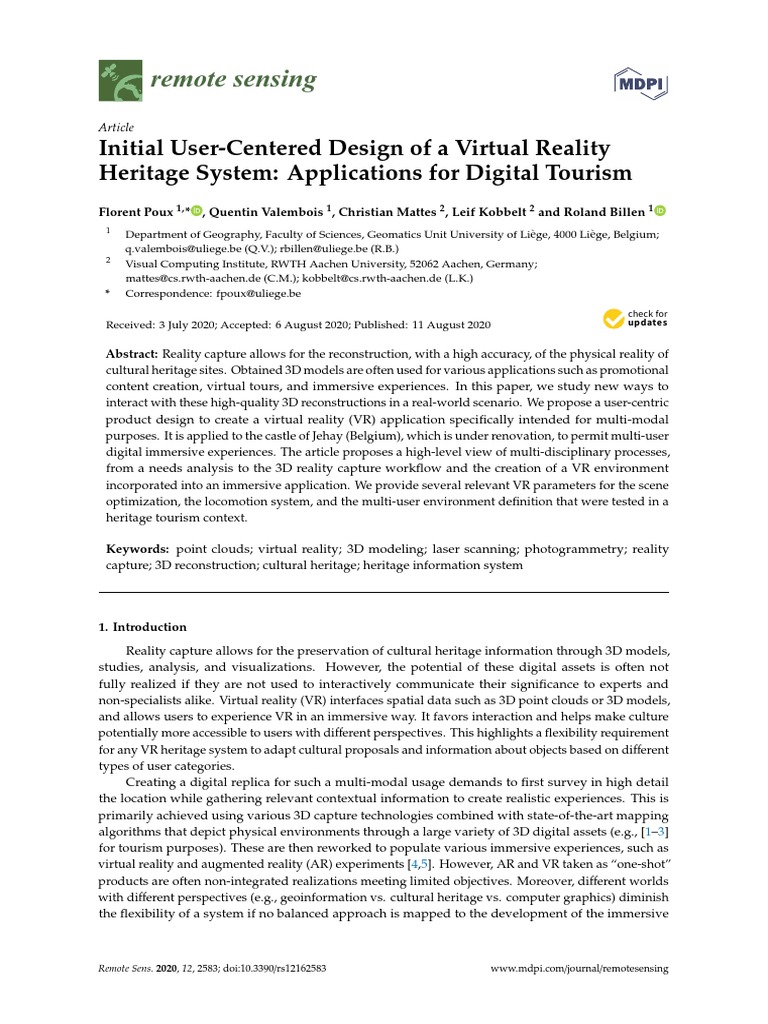 Initial User Centered Design of A Virtual Reality Heritage System ...