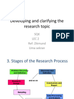Developing and Clarifying The Research Topic: SQK Lec 2 Ref: Zikmund Uma Sekran