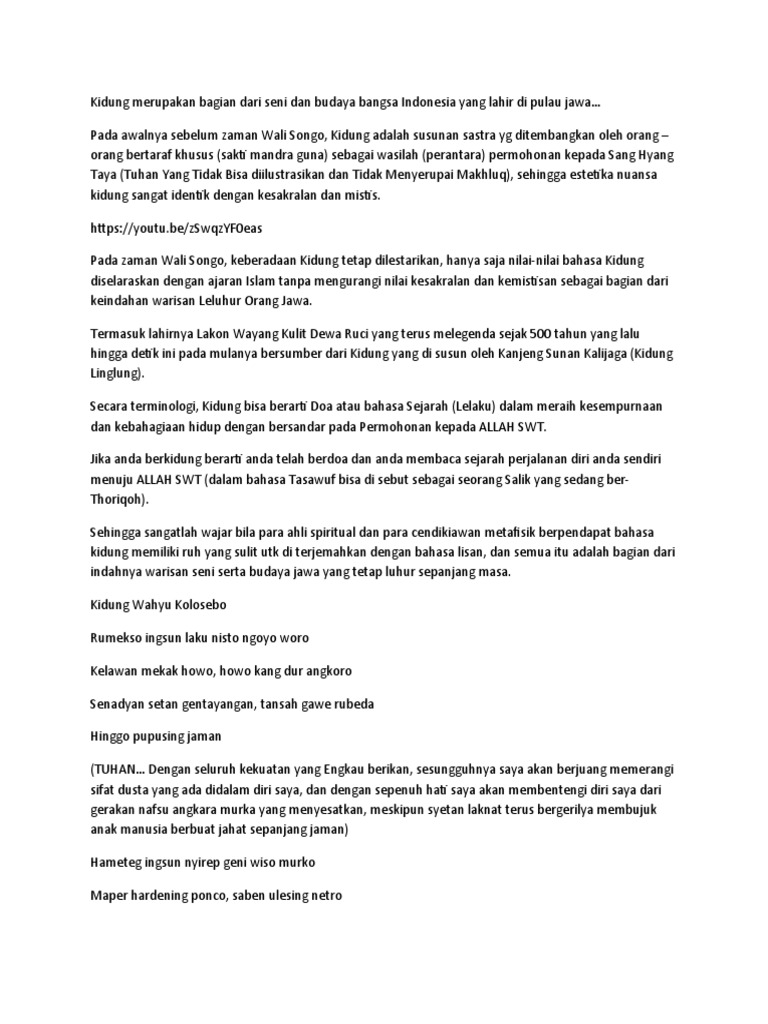 Makna dan Sejarah Kidung Jawa | PDF