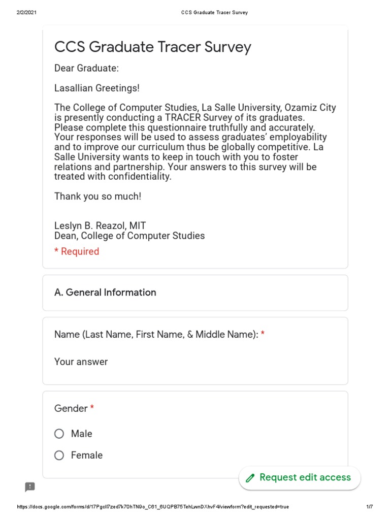 CCS Graduate Tracer Survey 2021 | PDF | Labour | Employment