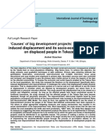 Causes of Big Development Projects: Development-Induced Displacement and Its Socio-Economic Impacts On Displaced People in Tekeze Dam