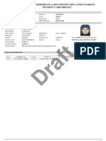 Draft: Board of Intermediate & Secondary Education Mardan Student Card (Draft)