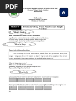 Division Involving Whole Numbers and Simple Fractions: What I Need To