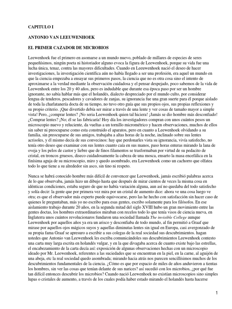 Cazadores de Microbios (Resumen) | PDF | Luis Pasteur | Microorganismo