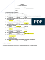 2nd Quarter Review Test Home and Health