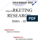 Marketing Research: Bsba - Iii