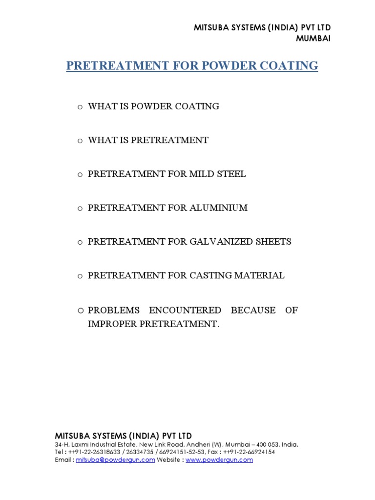 Powder Coating Pretreatment Guide | PDF | Rust | Corrosion