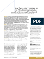 Reducing Unnecessary Imaging For Patients With Constipation in The Pediatric Emergency Department