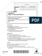 Questionpaper ALevelPaper1 June2018 A Level Edexcel Physics