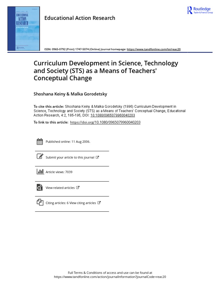 STS Curriculum Development for Teachers | PDF | Teachers | Curriculum