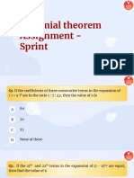 Binomial Theorem Assignment - Sprint