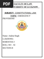 Topic-Emergency Provisions: Faculty of Law University of Lucknow