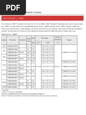 Card Interface: e MMC: Product List of MMC™ | PDF | Computer Data