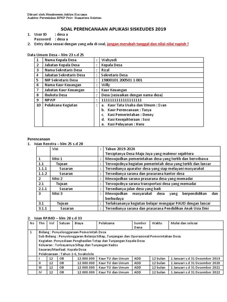 A. Simulasi Perencanaan | PDF