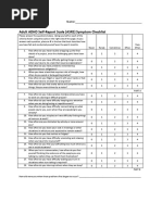 Adult ADHD Self-Report Scale (ASRS) Symptom Checklist: Name