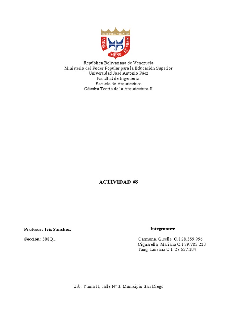 Evaluacion 2. Actividad 8. Luisana Tang, Giselle Carmona, Mariana