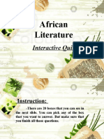 African Literature Interactive Quiz