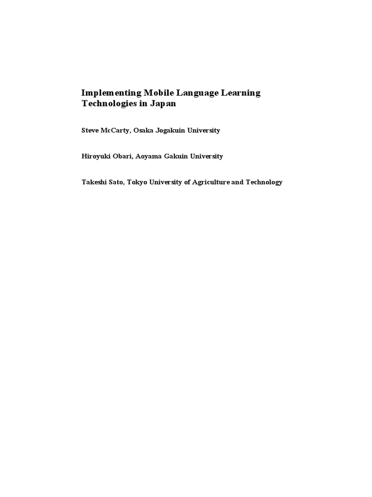 Implementing Mobile Language Learning Te | PDF | Ios | Educational ...