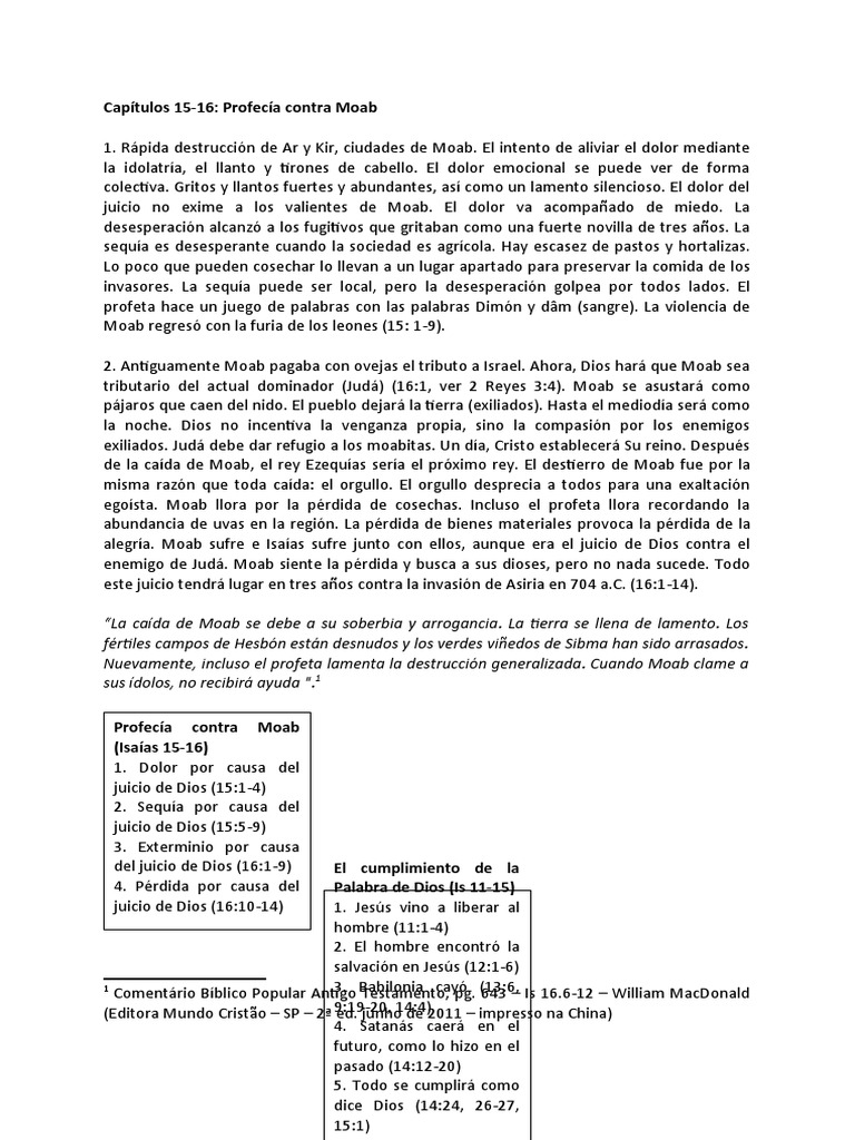Isaías 15 y 16 | PDF | Isaias | Sobrenatural