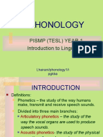 Phonology: Pismp (Tesl) Year 1 Introduction To Linguistics