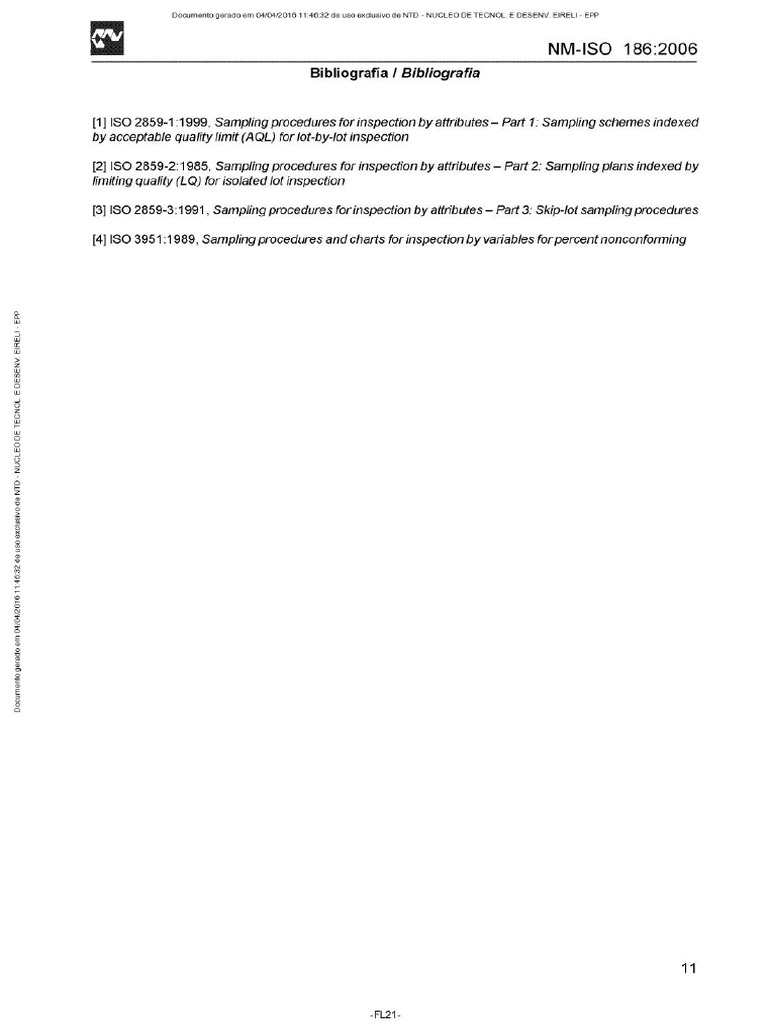 2-NBR NM ISO 186 - Papel e Cartão - Amostragem para Determinação Da ...