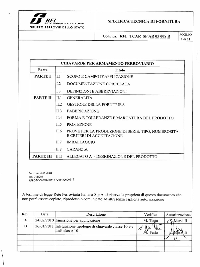 RFI TCAR SF AR 05 005 B Chiavarde - Revb | PDF