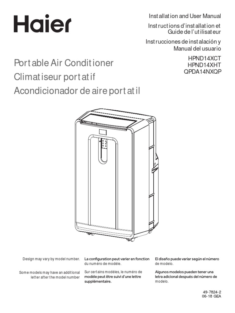 Haier Portable AC Manual PDF PDF Power Supply Air Conditioning
