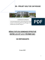 Résultats Sondage Comité Citoyen Février 2021