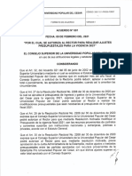 Acuerdo No. 001 Del 9 de Febrero de 2021 - Autorización Ajustes Presupuestales Vigencia 2021