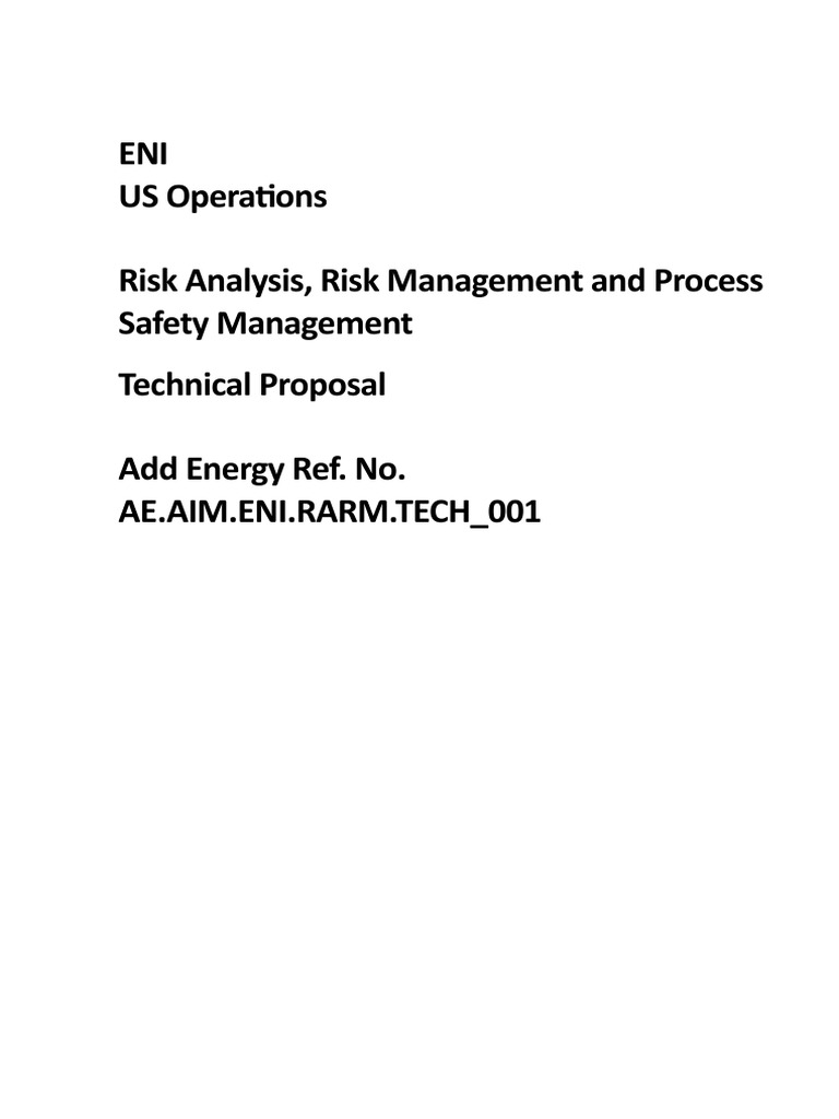 ENI Process Safety Management Proposal | PDF | Risk Management | Risk