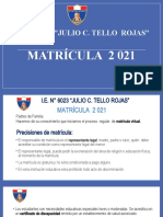 Matrícula 2021 Julio C Tello