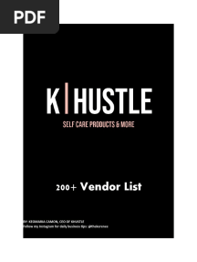 200+ Vendor List: By: Keomaria Camon, Ceo of Khustle Follow My Instagram For Daily Business Tips: @thekerenee